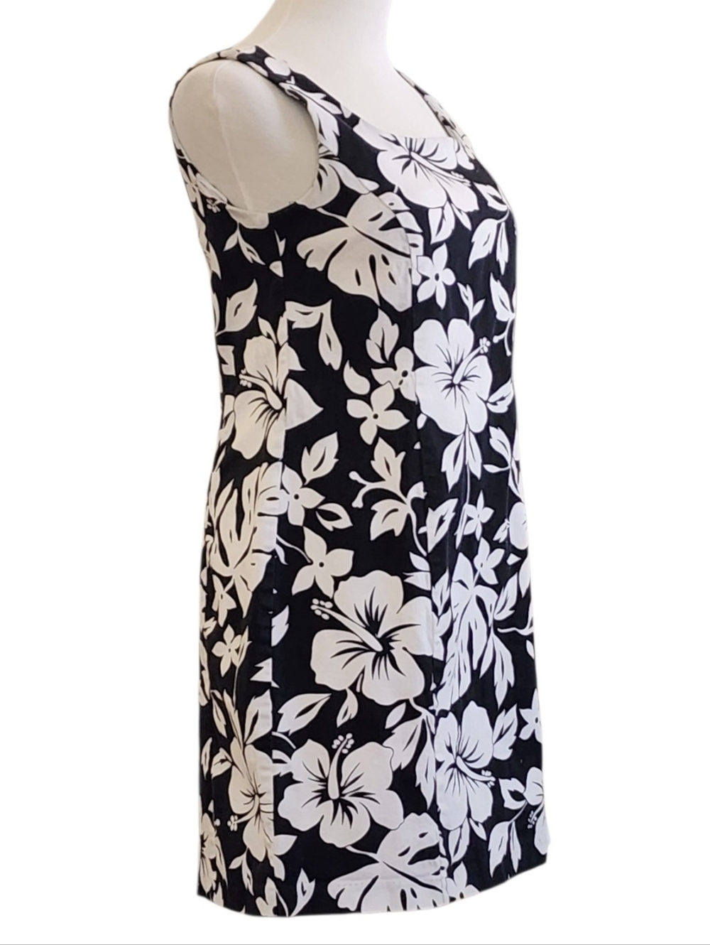 Briggs New York black and white floral shift dress full back zip - Picture 5 of 12